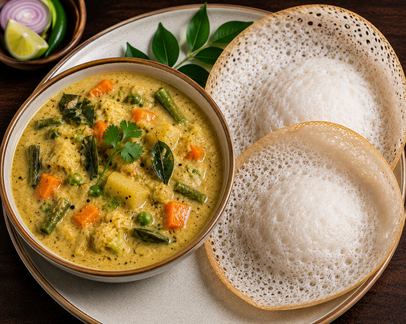 Vegetable Kuruma mit Appam